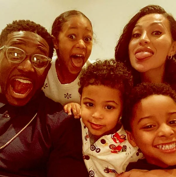 Image of Lilit Avagyan with her husband Reggie Bush along with their kids